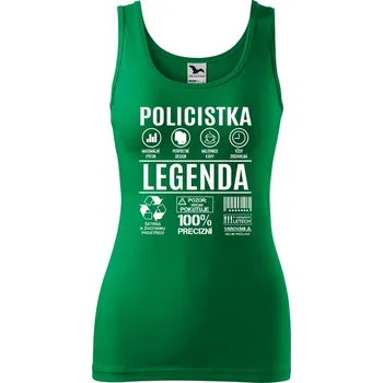 Dámské tílko s potiskem Policistka legenda Velikost: S, Barva: Středně zelená