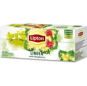 Čaj Lipton bylinný čaj Lípa a malina 20 sáčků, 18g 18g