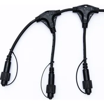 DECOLED Easy Fix T rozbočovač, 21 výstupů, černý, IP67
