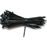 DECOLED Stahovací pásky, sada 100 kusů, černé, 15 cm