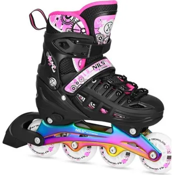Kolečkové brusle Brusle NILS Extreme NH10905.2 4v1 duhově-růžové vel.L (39-42)