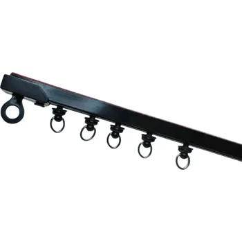 Lišta karosérie Silná samolepicí záclonová lišta 50 cm Nano tichá posuvná lišta Plastová horní a boční montáž Bez vrtání Dekorace na okno černá