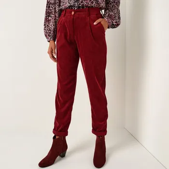 7/8 manšestrové chino kalhoty bordó 52