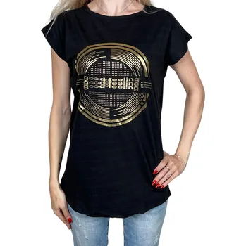 Dámské tričko Emola Dámské tričko s krátkým rukávem FEELING Barva: Černá, Velikost: L