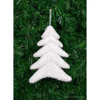 Vánoční stromek PERLEŤOVÝ STROMEK | závěsný třpytivý stromek s lametkami | 20 cm