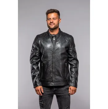 Černá pánská kožená bunda MMTibor Velikost M