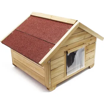 Venkovní kočičí dům izolovaný proti povětrnostním vlivům na zimu, Barvy a parametry Materiál dřevo