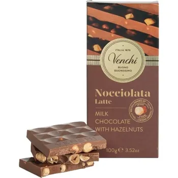 Čokoláda Venchi Mléčná čokoláda s celými lískovými oříšky