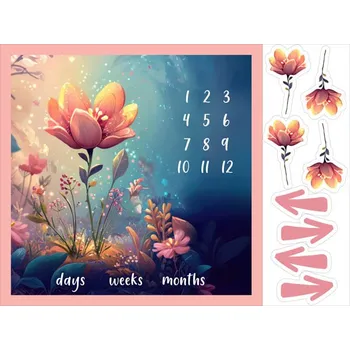 Imitace bavlny PANEL 160x120 - milníková deka pohádkový květ