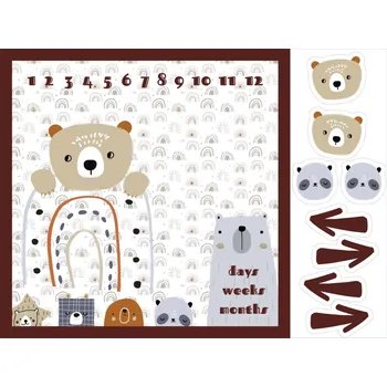 Imitace bavlny PANEL 160x120 - milníková deka Teddy duha