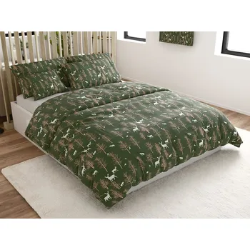 Povlečení Povlečení z mikrovlákna OAK DEER tmavě zelené Rozměr povlečení: 70 x 90 cm | 140 x 220 cm