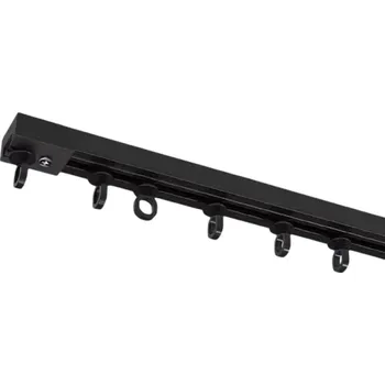 Lišta karosérie Silná samolepicí záclonová lišta 500 cm Nano tichá posuvná lišta Plastová horní a boční montáž Bez vrtání Univerzální dekorace na okno černá