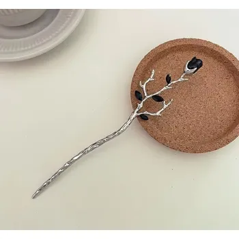 Ozdoba do vlasů B-TOP Vintage dámská zapichovací ozdoba do vlasů černá Růže