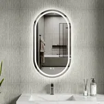 Erga Lyra, oválné LED zrcadlo 50x90cm, 3 barvy světla, přední a zadní osvětlení, vyhřívací podložka proti zapaření, ERG-V01-LYRA-5090-CL
