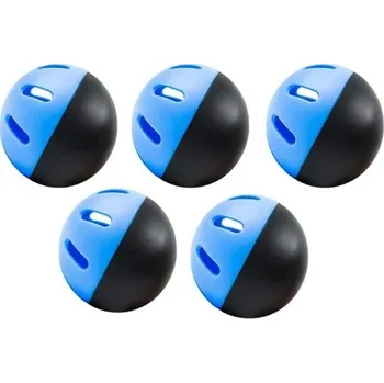 Sada 5 ks baseballových cvičných míčů 74 mm EVA Super měkké vnitřní i venkovní tréninkové míčky Duté dírky Černé a modré barvy
