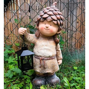 Zahradní dekorace Prodex Import Dívka šišková čepice dekorační figura