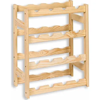 Stojan na víno Dřevěný regál na víno - 16 lahví
