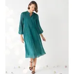 Plisované midi šaty smaragdová 36