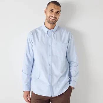 Dámská košile Jednobarevná košile Oxford s dlouhými rukávy nebeská modrá 47/48