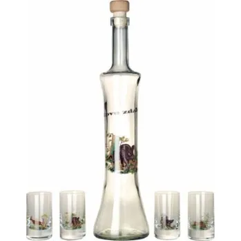 Komas - sklo 08/1 sada 1x láhev 0,5l(korkový uzávěr), 6xsklenička „štamprlka“0,05 l