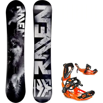 Snowboarding Snowboard komplet Raven Lupus + vázání Fastec FT360 orange Velikost: 157 cm, Velikost vázání: L