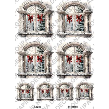 Umělecký papír Rýžový a soft papír na decoupage - Adventní výzdoba - KB2209 Materiál: Soft, Rozměr: A4