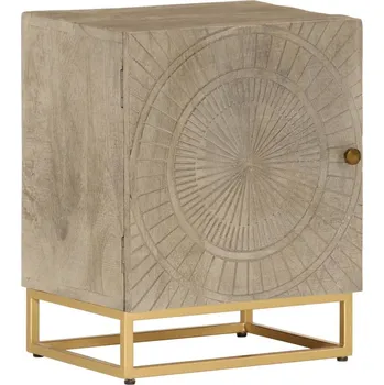 Noční stolek vidaXL Noční stolek 40x30x50 cm masivní mangovníkové dřevo a železo [372014]