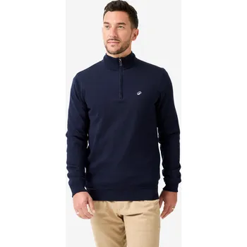 Pánský svetr INESIS Pánský golfový větruodolný svetr se zipem u krku MW500 3XL MODRÁ