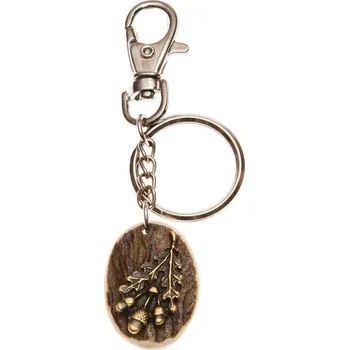 Zubíček Dubová větvička (parohová klíčenka ovál)