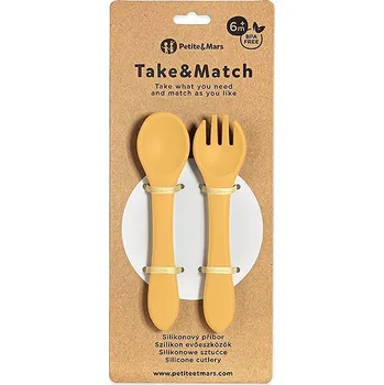 Příbor PETITE&MARS Take&Match Intense Ochre 6 m+