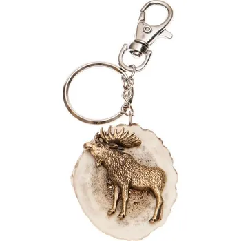 Zubíček Postava losa (parohová klíčenka)