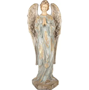 Vánoce Béžová antik dekorace socha anděl Angel Vintage - 28*20*70 cm