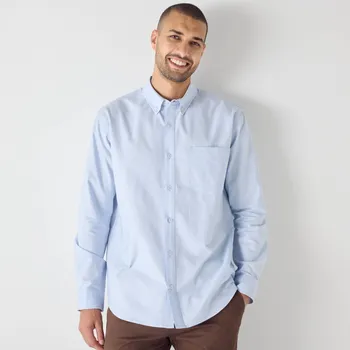 Dámská košile Jednobarevná košile Oxford s dlouhými rukávy nebeská modrá 41/42