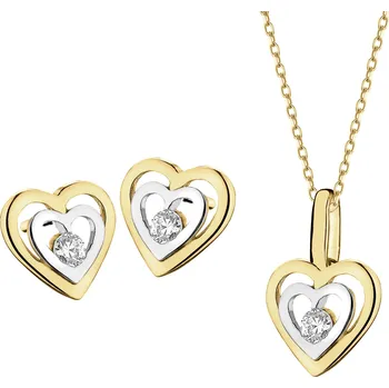 Souprava šperků Zlaté náušnice, přívěsek, řetízek - souprava - KPL363/332/019 Žluté zlato