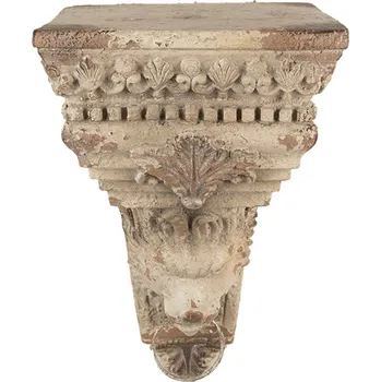 Stojan na květiny Béžový antik nástěnný podstavec v barokním stylu Baroque - 20*20*30 cm