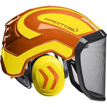Pracovní přilba Lesnická přilba Protos Integral FOREST oranžovo/žlutá - štít G16