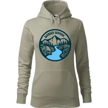 Pánská mikina Dámská mikina Wander woman Velikost (žena): XL, Vyberte barvu: Světlá khaki