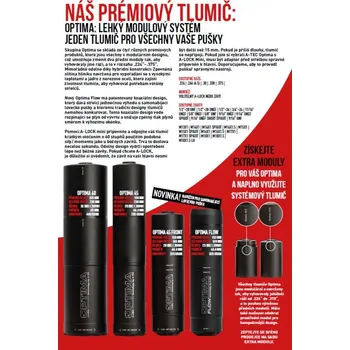 Příslušenství pro sportovní střelbu A-TEC Tlumič A-TEC, model OPTIMA 60, modulový, pro ráže do .30" (7,62mm), na adaptér A-LOCK Mini