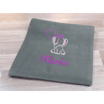 Dětská deka Povlečení Plus Dětská deka se jménem NA PŘÁNÍ 75x100 Slůně šedá