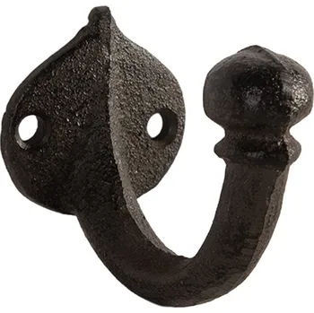 Věšák Hnědý litinový nástěnný háček - 4*7*6 cm