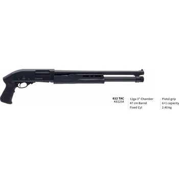 Airsoftová zbraň Akkar Brokovnice opak. Akkar, Mod: Karaty 612 HD, Ráže: 12x76mm, hl: 47cm, kapacita 6+1, černá