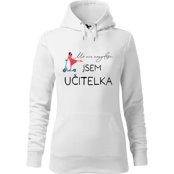 Dámská mikina DOBRÝ TRIKO Dámská mikina s potiskem Učitelka koloběžka Velikost dámské mikiny: M, Barva: Bílá