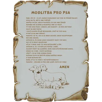 Dřevo Novák Modlitba pro psa pergamen z překližky