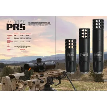 Příslušenství pro sportovní střelbu A-TEC Tlumič A-TEC, PRS 3, modulový, hybridní s úsťovou brzdou, ráže do 6,5mm, na závit M15x1