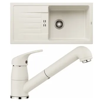 Granitový dřez Blanco Set 11-B 25 Favum XL 6 S Bílá soft + Daras-S Bílá soft