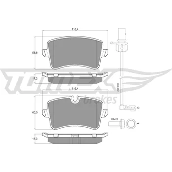 Brzdová destička Sada brzdových destiček, kotoučová brzda TOMEX Brakes TX 16-81