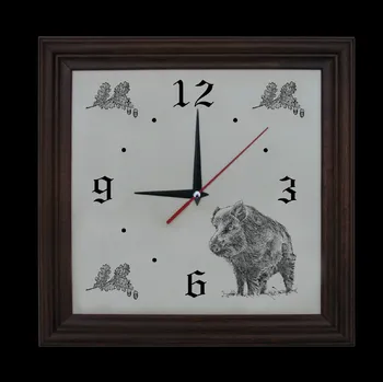 Hodiny Dřevo Novák Hodiny - prase Hodiny: Tmavý rám