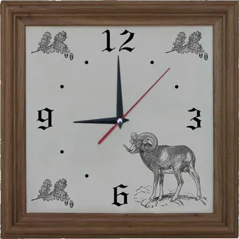 Hodiny Dřevo Novák Hodiny muflon 984 - světlý rám