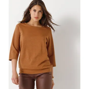 Dámské tričko Třpytivé tričko se 3/4 rukávy oříšková 42/44