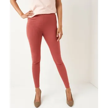 Dámské legíny Sada 2 legín s pružným pasem terakota+černá 56